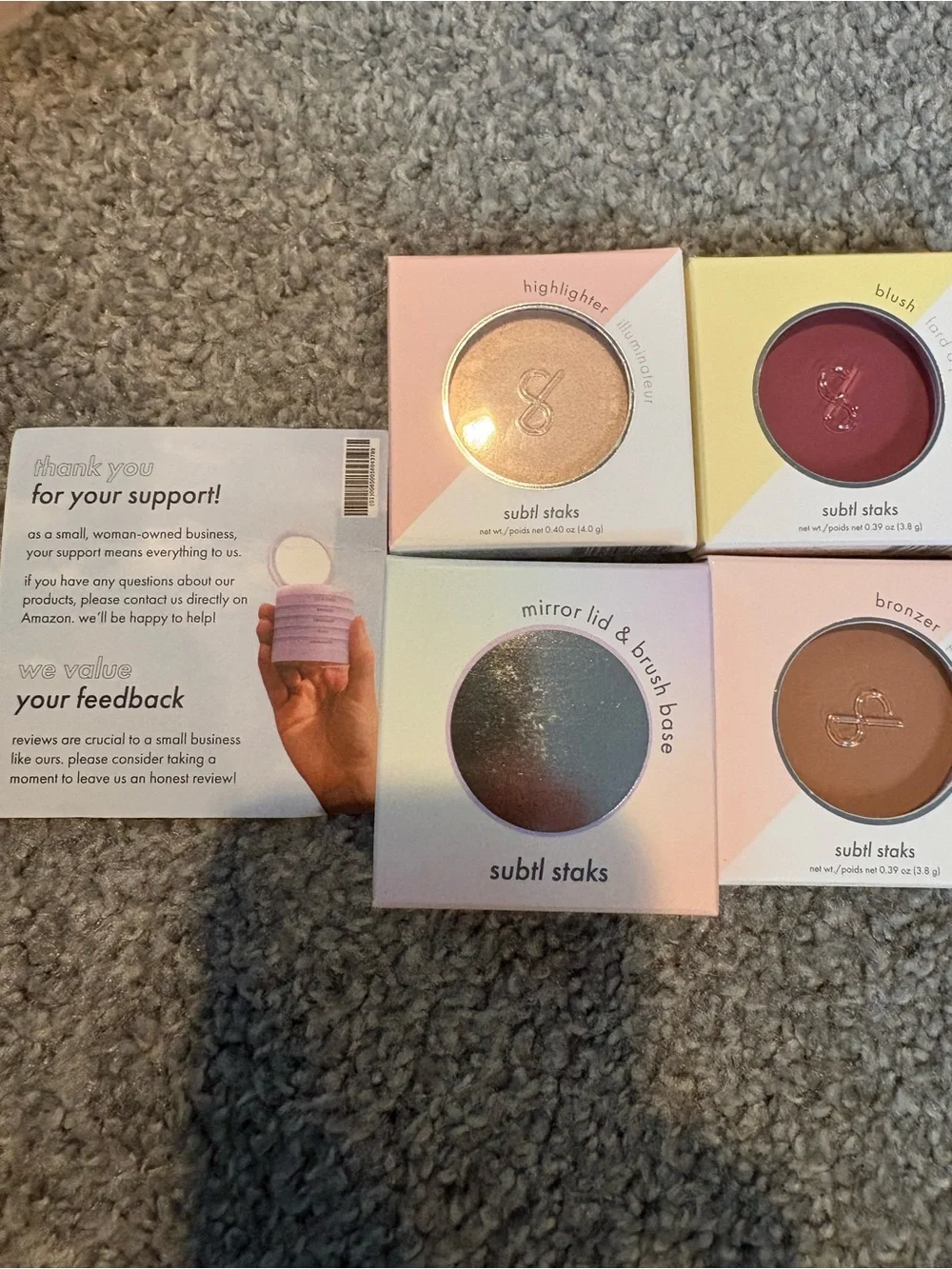Subtl Staks3-in-1 Cream Highlighter, Bronzer & Lip Glaze (Light) - Light/Caramel